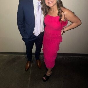 Fuchsia ruffle dress